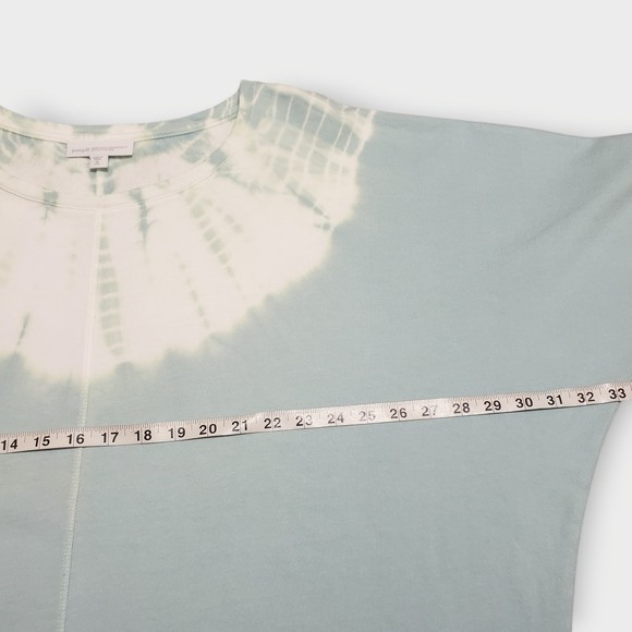 Pure Jill French Terry Organic Cotton Sweatshirt Teal Green Tie Dye XL Tall - Picture 8 of 10